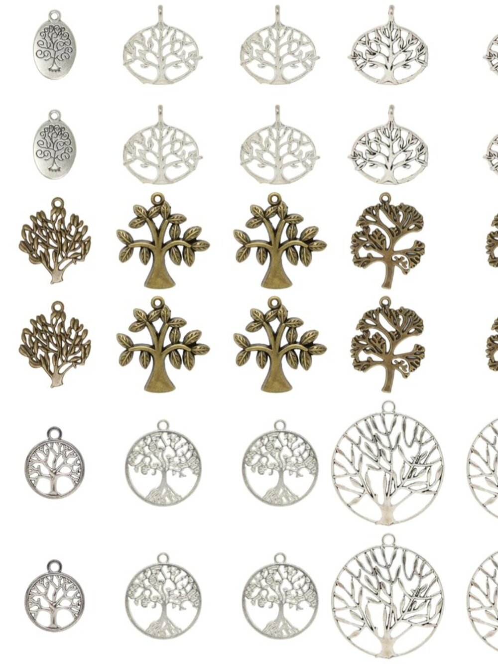 Pack of 45 Alloy Tree of Life Charms Pendents Jewelry Findings for Making Bracel - Picture 1 of 9